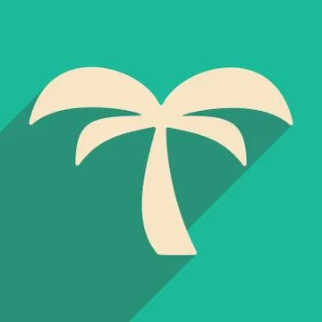 Flat with shadow icon and mobile applacation palm Stock Illustration