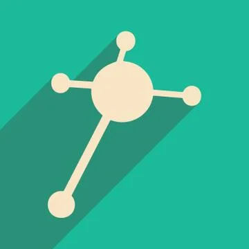 Flat with shadow icon and mobile applacation molecules Stock Illustration