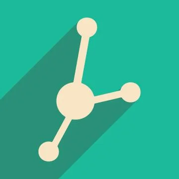 Flat with shadow icon and mobile applacation molecules Stock Illustration