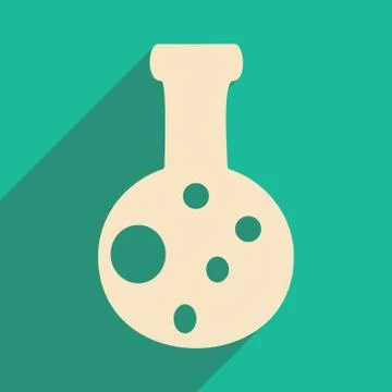 Flat with shadow icon and mobile applacation flasks Stock Illustration