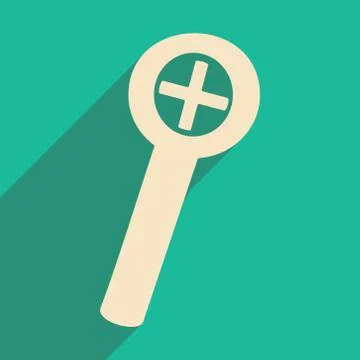 Flat with shadow icon and mobile applacation magnifier Stock Illustration