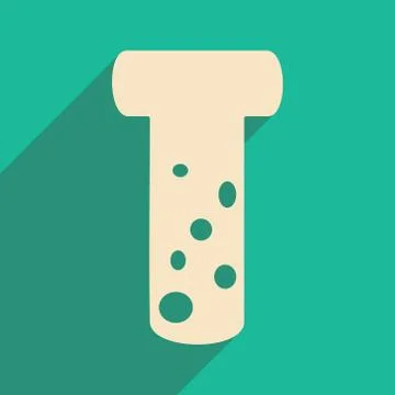 Flat with shadow icon and mobile applacation flask Stock Illustration