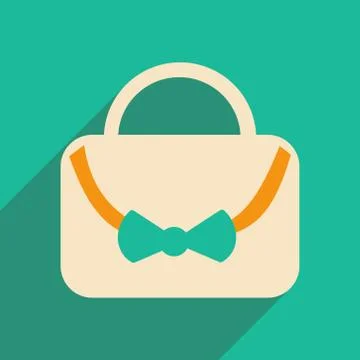Flat with shadow icon and mobile applacation Handbags Stock Illustration