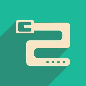 Flat with shadow icon and mobile applacation belt Stock Illustration