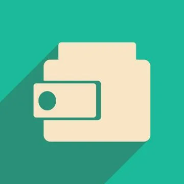 Flat with shadow icon and mobile applacation purse Stock Illustration