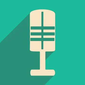 Flat with shadow icon and mobile applacation microphone Stock Illustration