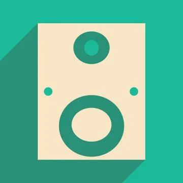 Flat with shadow icon and mobile applacation subwoofer Stock Illustration