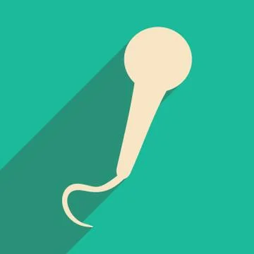 Flat with shadow icon and mobile applacation microphone Stock Illustration