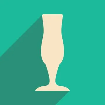 Flat with shadow icon and mobile applacation stemware Stock Illustration