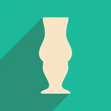 Flat with shadow icon and mobile applacation stemware Stock Illustration