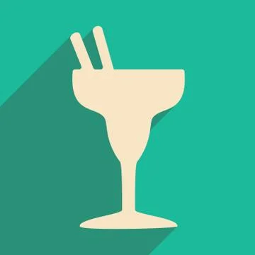 Flat with shadow icon and mobile applacation cocktail Stock Illustration
