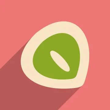 Flat with shadow icon and mobile application chestnut Stock Illustration