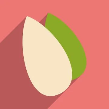 Flat with shadow icon and mobile application almonds Stock Illustration