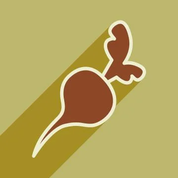 Flat with shadow icon and mobile application beet Stock Illustration