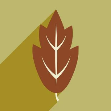 Flat with shadow icon and mobile application leaf Stock Illustration