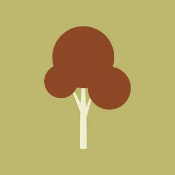 Flat with shadow icon and mobile application tree Stock Illustration