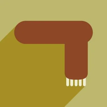 Flat with shadow icon and mobile application scarf Stock Illustration