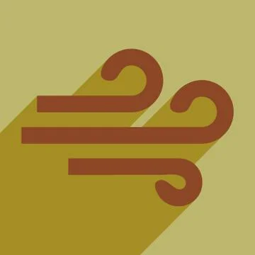 Flat with shadow icon and mobile application wind Stock Illustration