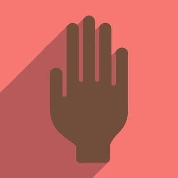 Flat with shadow icon and mobile application hand Stock Illustration