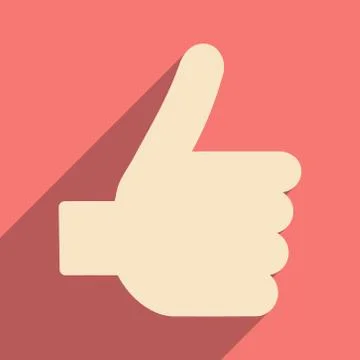 Flat with shadow icon and mobile application good hand Stock Illustration