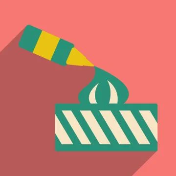 Flat with shadow icon and mobile application ice cream dessert Stock Illustration