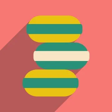 Flat with shadow icon and mobile application ice Cream cookies Stock Illustration