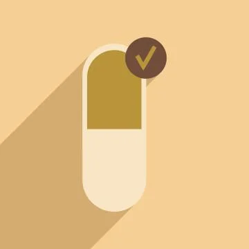 Flat with shadow icon and mobile application pharmaceutics Stock Illustration