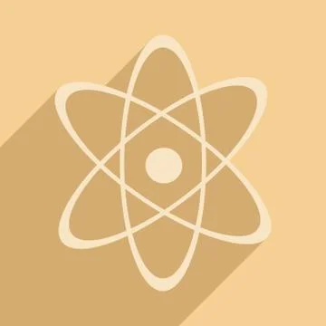 Flat with shadow icon and mobile application physics Stock Illustration