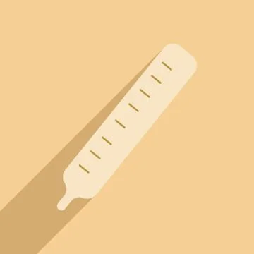 Flat with shadow icon and mobile application logo thermometer Stock Illustration