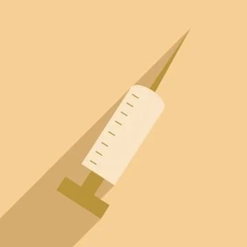 Flat with shadow icon and mobile application injections Stock Illustration