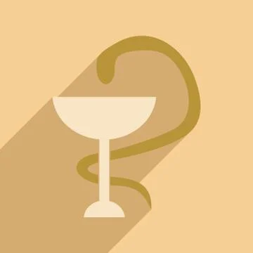 Flat with shadow icon and mobile application snake Stock Illustration