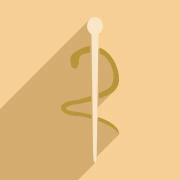 Flat with shadow icon and mobile application medical snake Stock Illustration