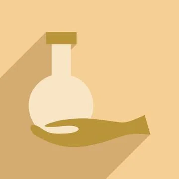 Flat with shadow icon and mobile application chemicals Stock Illustration
