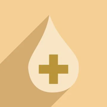 Flat with shadow icon and mobile application drop aid Stock Illustration