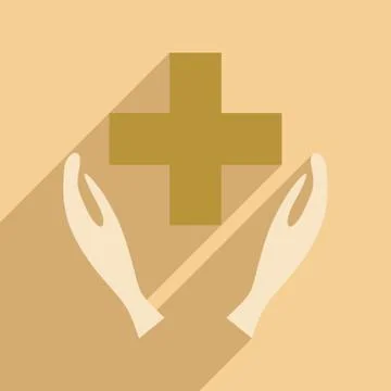 Flat with shadow icon and mobile application logo shelter Stock Illustration