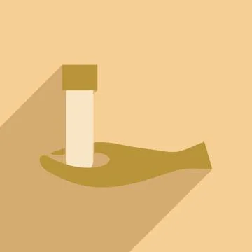 Flat with shadow icon and mobile application lab logo Stock Illustration