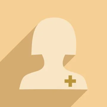 Flat with shadow icon and mobile application nurse Stock Illustration