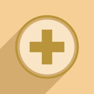 Flat with shadow icon and mobile application logo medical care Stock Illustration