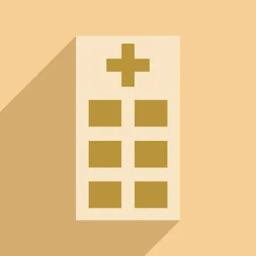 Flat with shadow icon and mobile application policlinic Stock Illustration