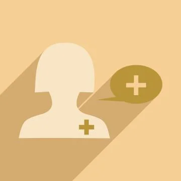 Flat with shadow icon and mobile application doctor Stock Illustration