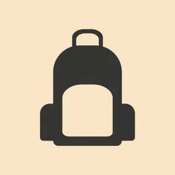 Flat with shadow icon and mobile application backpack Stock Illustration