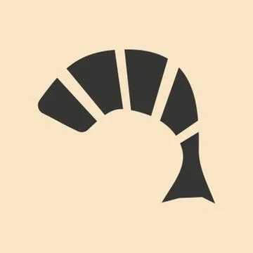 Flat with shadow icon and mobile application shrimp Stock Illustration