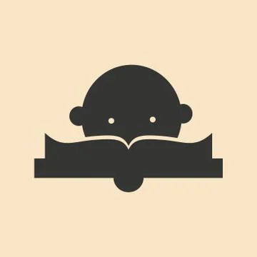 Flat with shadow icon and mobile application learner Stock Illustration