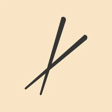 Flat with shadow icon and mobile application Sticks for sushi Stock Illustration