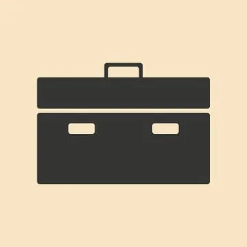 Flat with shadow icon and mobile application briefcase Stock Illustration
