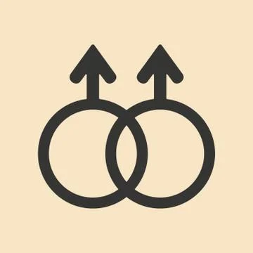 Flat with shadow icon and mobile application sex signs Stock Illustration