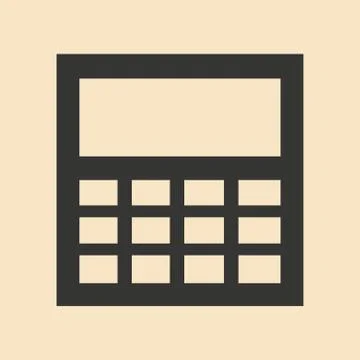 Flat with shadow icon and mobile application calculator Stock Illustration