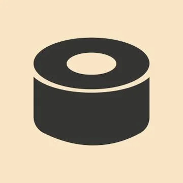 Flat with shadow icon and mobile application sushi Stock Illustration