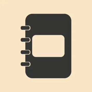 Flat with shadow icon and mobile application diary Stock Illustration