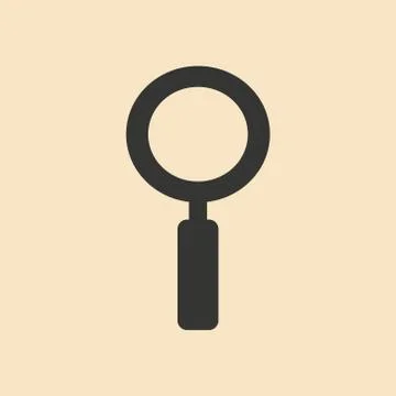 Flat with shadow icon and mobile application magnifying glass Stock Illustration